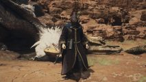 How to unlock Dragon's Dogma 2 Sorcerer: the Arisen is standing next to a sleeping Griffin.