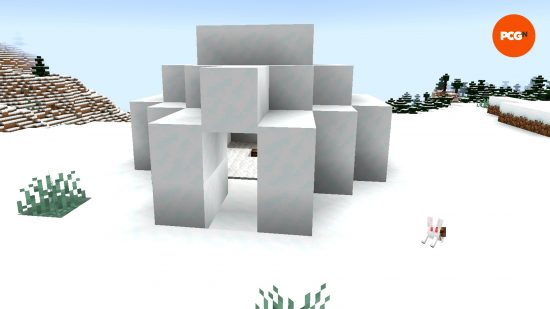 An igloo in one of the best Minecraft seeds for the holiday period.