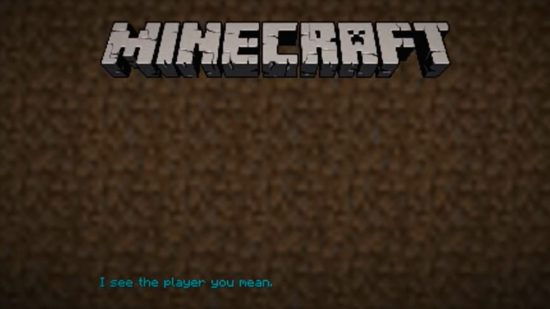 Minecraft speedrun seed, The end poem credits scene from Minecraft.